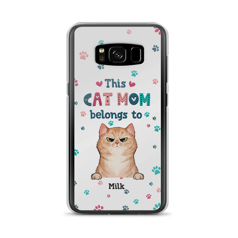 Custom Personalized Cat Phone Case For iPhone And Samsung - Gift Idea For Cat Lover - Up to 6 Cats - This Cat Mom Belongs To