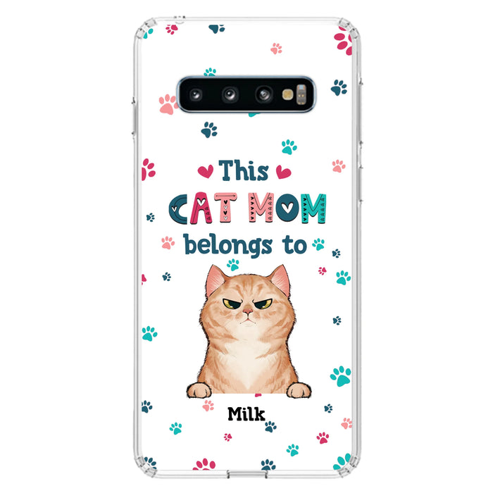 Custom Personalized Cat Phone Case For iPhone And Samsung - Gift Idea For Cat Lover - Up to 6 Cats - This Cat Mom Belongs To