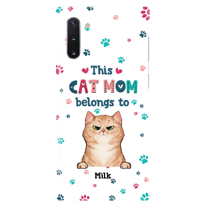 Custom Personalized Cat Phone Case For iPhone And Samsung - Gift Idea For Cat Lover - Up to 6 Cats - This Cat Mom Belongs To