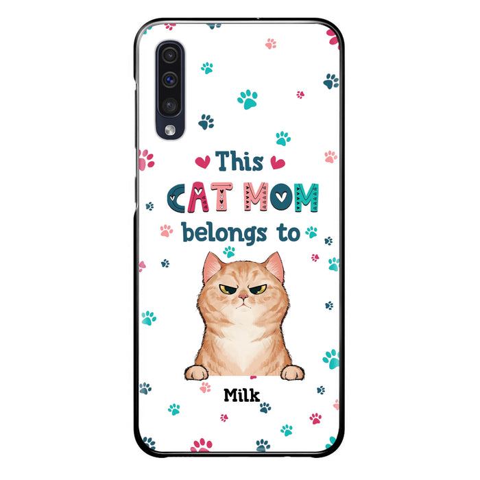 Custom Personalized Cat Phone Case For iPhone And Samsung - Gift Idea For Cat Lover - Up to 6 Cats - This Cat Mom Belongs To