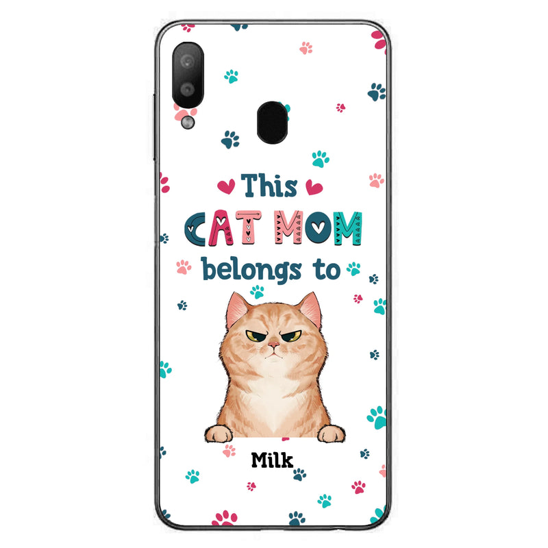 Custom Personalized Cat Phone Case For iPhone And Samsung - Gift Idea For Cat Lover - Up to 6 Cats - This Cat Mom Belongs To
