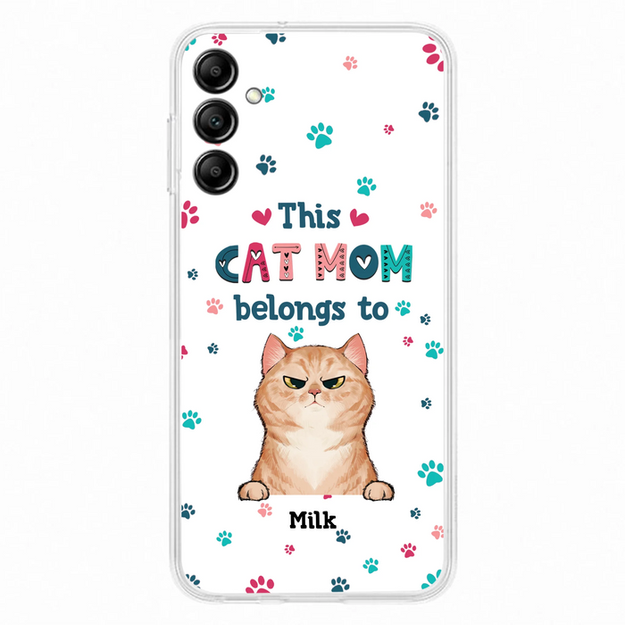 Custom Personalized Cat Phone Case For iPhone And Samsung - Gift Idea For Cat Lover - Up to 6 Cats - This Cat Mom Belongs To