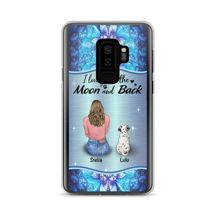 Personalized Dog Mom Phone Case - Up to 4 Dogs - Gift Idea For Dog Owners - I Love You To The Moon And Back - Case For iPhone/Samsung