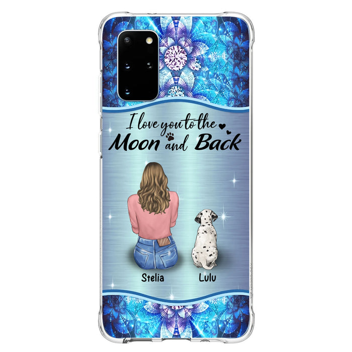 Personalized Dog Mom Phone Case - Up to 4 Dogs - Gift Idea For Dog Owners - I Love You To The Moon And Back - Case For iPhone/Samsung