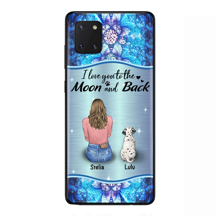 Personalized Dog Mom Phone Case - Up to 4 Dogs - Gift Idea For Dog Owners - I Love You To The Moon And Back - Case For iPhone/Samsung