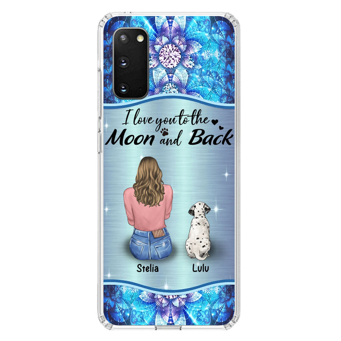 Personalized Dog Mom Phone Case - Up to 4 Dogs - Gift Idea For Dog Owners - I Love You To The Moon And Back - Case For iPhone/Samsung
