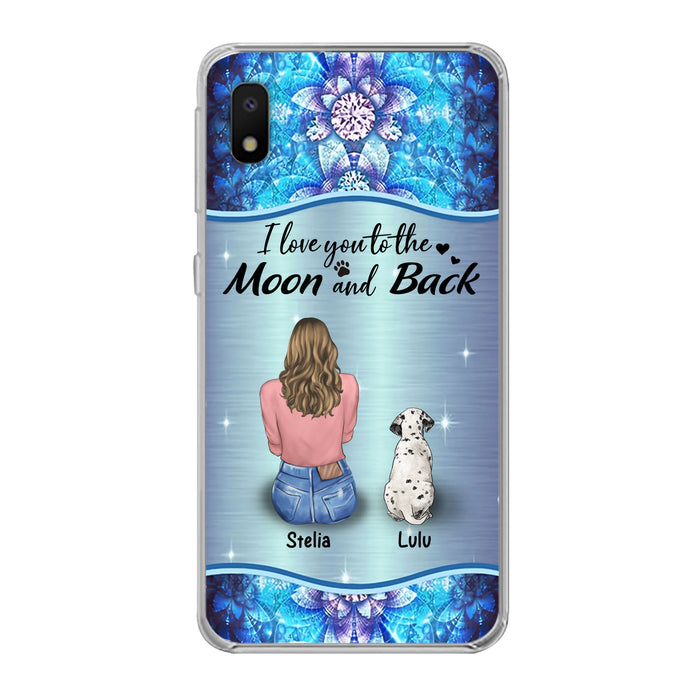 Personalized Dog Mom Phone Case - Up to 4 Dogs - Gift Idea For Dog Owners - I Love You To The Moon And Back - Case For iPhone/Samsung