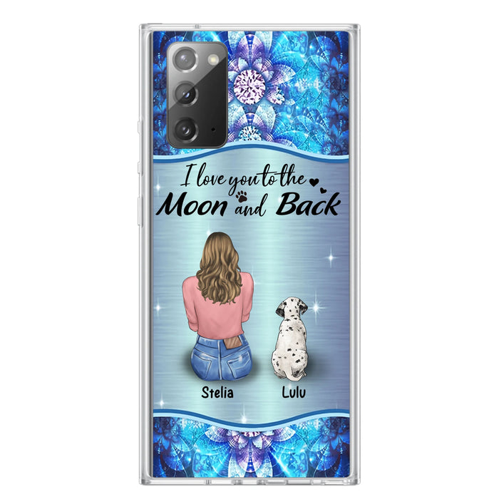 Personalized Dog Mom Phone Case - Up to 4 Dogs - Gift Idea For Dog Owners - I Love You To The Moon And Back - Case For iPhone/Samsung