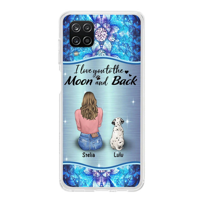 Personalized Dog Mom Phone Case - Up to 4 Dogs - Gift Idea For Dog Owners - I Love You To The Moon And Back - Case For iPhone/Samsung