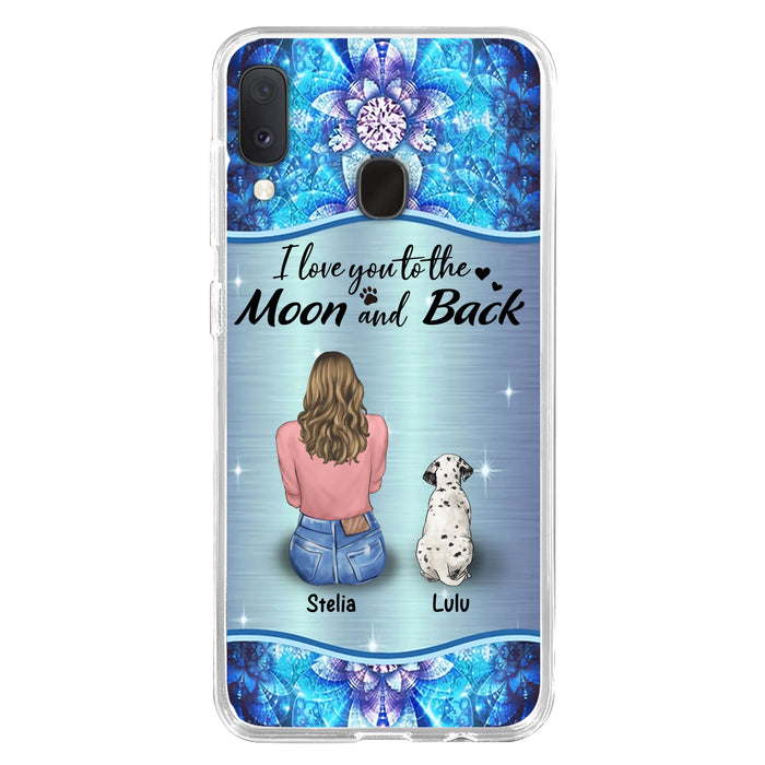 Personalized Dog Mom Phone Case - Up to 4 Dogs - Gift Idea For Dog Owners - I Love You To The Moon And Back - Case For iPhone/Samsung