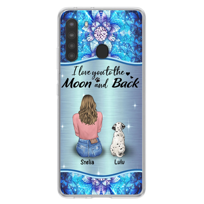 Personalized Dog Mom Phone Case - Up to 4 Dogs - Gift Idea For Dog Owners - I Love You To The Moon And Back - Case For iPhone/Samsung