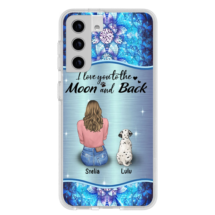 Personalized Dog Mom Phone Case - Up to 4 Dogs - Gift Idea For Dog Owners - I Love You To The Moon And Back - Case For iPhone/Samsung