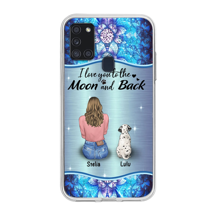 Personalized Dog Mom Phone Case - Up to 4 Dogs - Gift Idea For Dog Owners - I Love You To The Moon And Back - Case For iPhone/Samsung