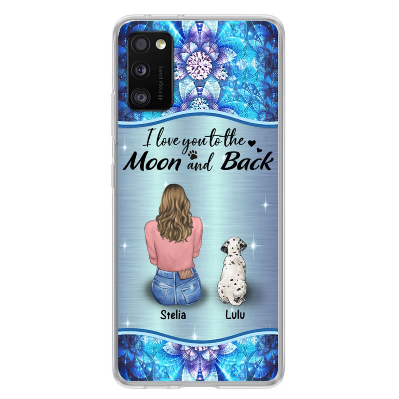 Personalized Dog Mom Phone Case - Up to 4 Dogs - Gift Idea For Dog Owners - I Love You To The Moon And Back - Case For iPhone/Samsung