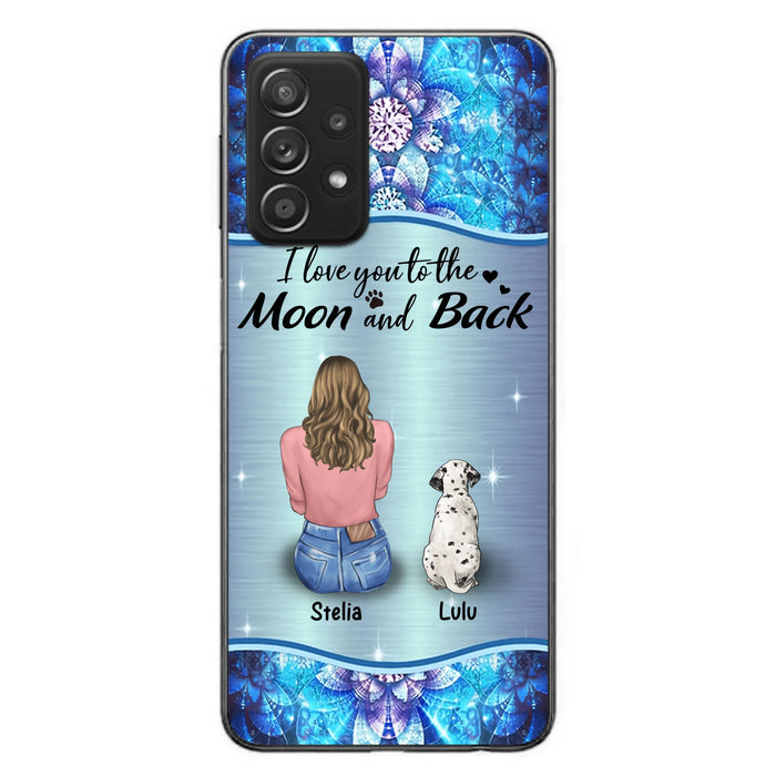 Personalized Dog Mom Phone Case - Up to 4 Dogs - Gift Idea For Dog Owners - I Love You To The Moon And Back - Case For iPhone/Samsung