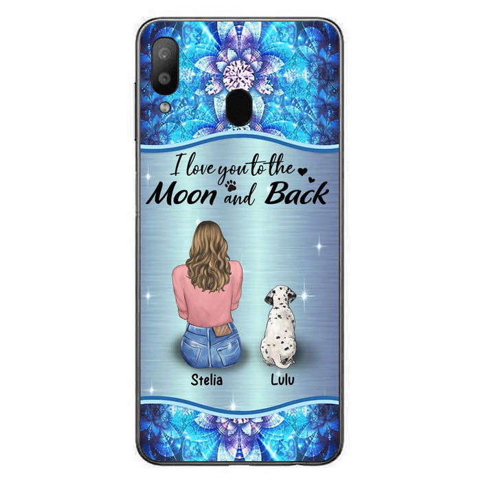 Personalized Dog Mom Phone Case - Up to 4 Dogs - Gift Idea For Dog Owners - I Love You To The Moon And Back - Case For iPhone/Samsung