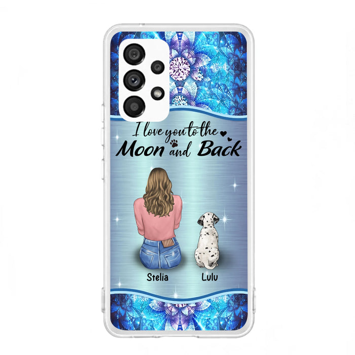 Personalized Dog Mom Phone Case - Up to 4 Dogs - Gift Idea For Dog Owners - I Love You To The Moon And Back - Case For iPhone/Samsung