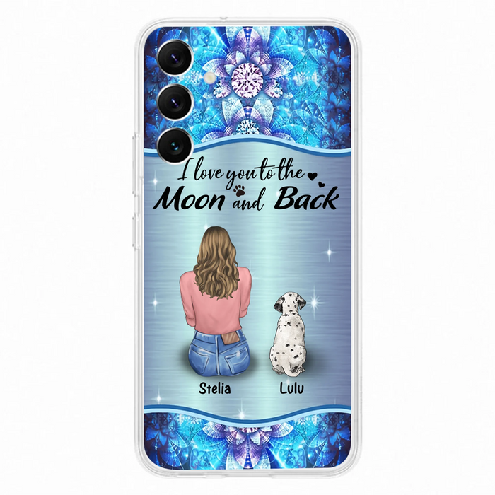 Personalized Dog Mom Phone Case - Up to 4 Dogs - Gift Idea For Dog Owners - I Love You To The Moon And Back - Case For iPhone/Samsung