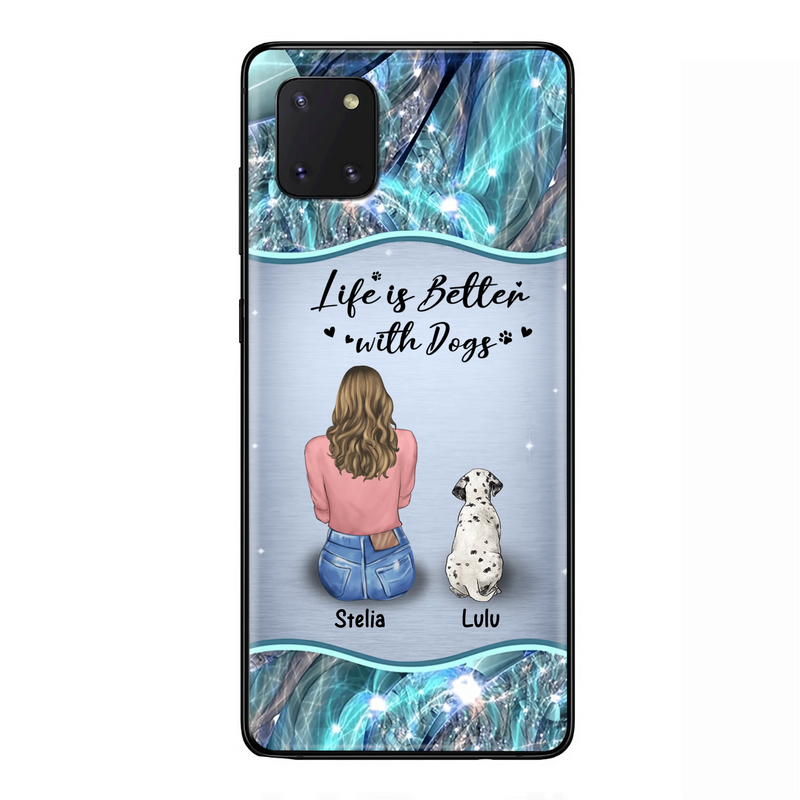 Personalized Dog Mom Phone Case - Up to 4 Dogs - Gift Idea For Dog Owners - Life Is Better With Dogs - Case For iPhone/Samsung
