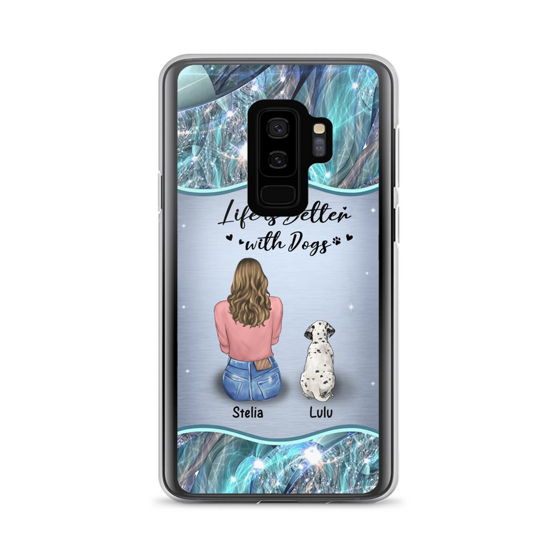 Personalized Dog Mom Phone Case - Up to 4 Dogs - Gift Idea For Dog Owners - Life Is Better With Dogs - Case For iPhone/Samsung