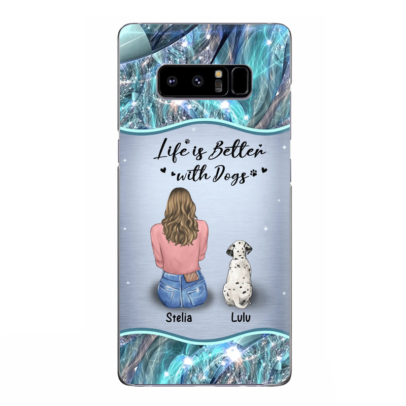Personalized Dog Mom Phone Case - Up to 4 Dogs - Gift Idea For Dog Owners - Life Is Better With Dogs - Case For iPhone/Samsung