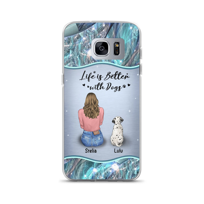 Personalized Dog Mom Phone Case - Up to 4 Dogs - Gift Idea For Dog Owners - Life Is Better With Dogs - Case For iPhone/Samsung