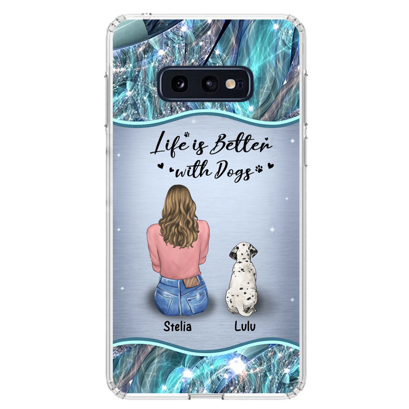 Personalized Dog Mom Phone Case - Up to 4 Dogs - Gift Idea For Dog Owners - Life Is Better With Dogs - Case For iPhone/Samsung
