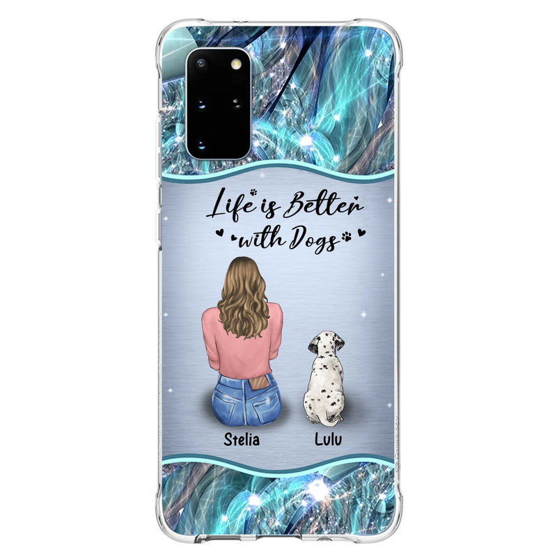 Personalized Dog Mom Phone Case - Up to 4 Dogs - Gift Idea For Dog Owners - Life Is Better With Dogs - Case For iPhone/Samsung