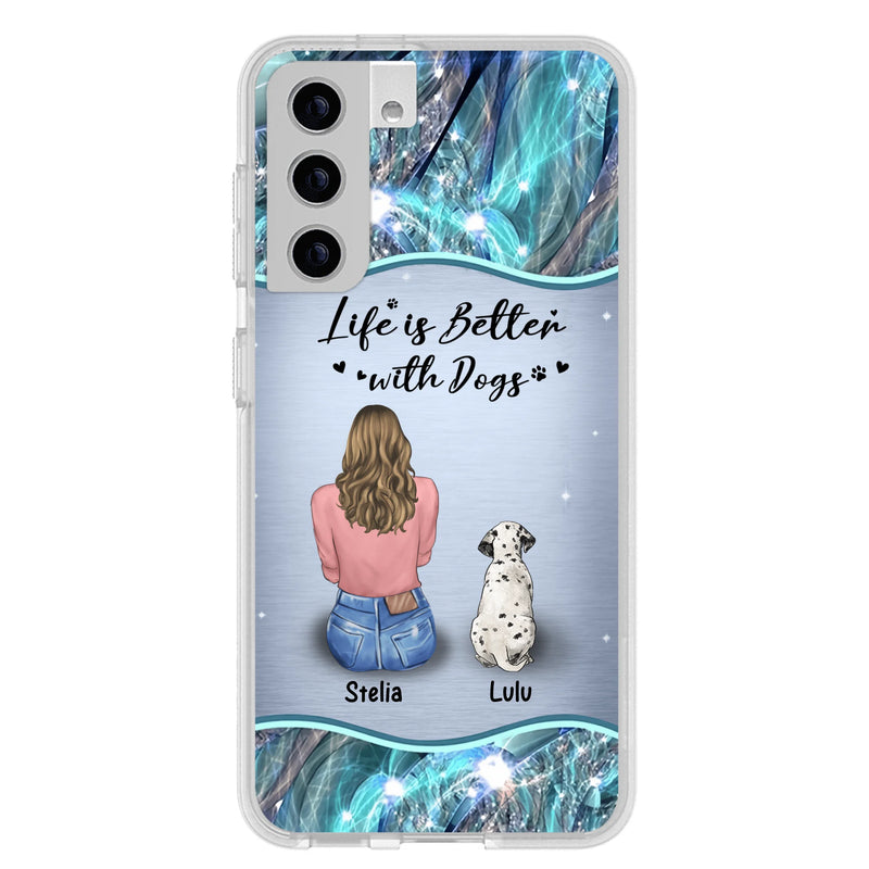 Personalized Dog Mom Phone Case - Up to 4 Dogs - Gift Idea For Dog Owners - Life Is Better With Dogs - Case For iPhone/Samsung