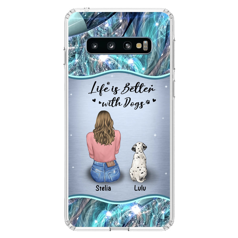Personalized Dog Mom Phone Case - Up to 4 Dogs - Gift Idea For Dog Owners - Life Is Better With Dogs - Case For iPhone/Samsung
