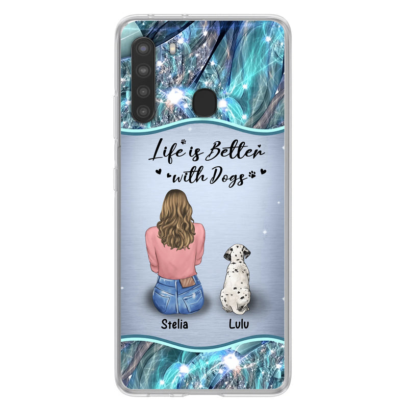 Personalized Dog Mom Phone Case - Up to 4 Dogs - Gift Idea For Dog Owners - Life Is Better With Dogs - Case For iPhone/Samsung