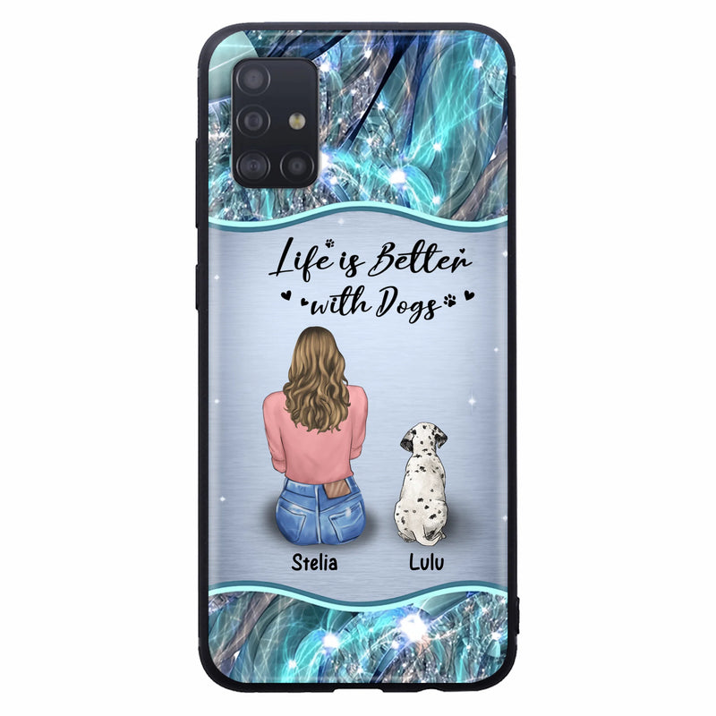 Personalized Dog Mom Phone Case - Up to 4 Dogs - Gift Idea For Dog Owners - Life Is Better With Dogs - Case For iPhone/Samsung