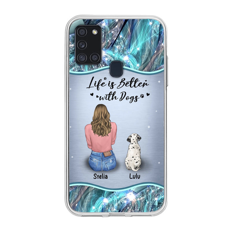 Personalized Dog Mom Phone Case - Up to 4 Dogs - Gift Idea For Dog Owners - Life Is Better With Dogs - Case For iPhone/Samsung