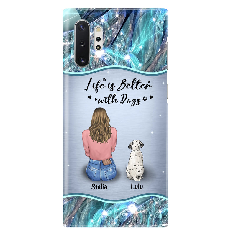 Personalized Dog Mom Phone Case - Up to 4 Dogs - Gift Idea For Dog Owners - Life Is Better With Dogs - Case For iPhone/Samsung