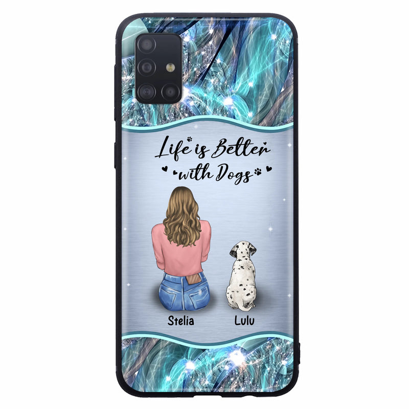 Personalized Dog Mom Phone Case - Up to 4 Dogs - Gift Idea For Dog Owners - Life Is Better With Dogs - Case For iPhone/Samsung