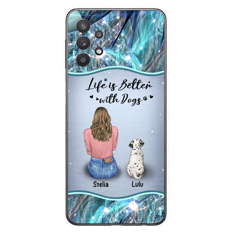 Personalized Dog Mom Phone Case - Up to 4 Dogs - Gift Idea For Dog Owners - Life Is Better With Dogs - Case For iPhone/Samsung