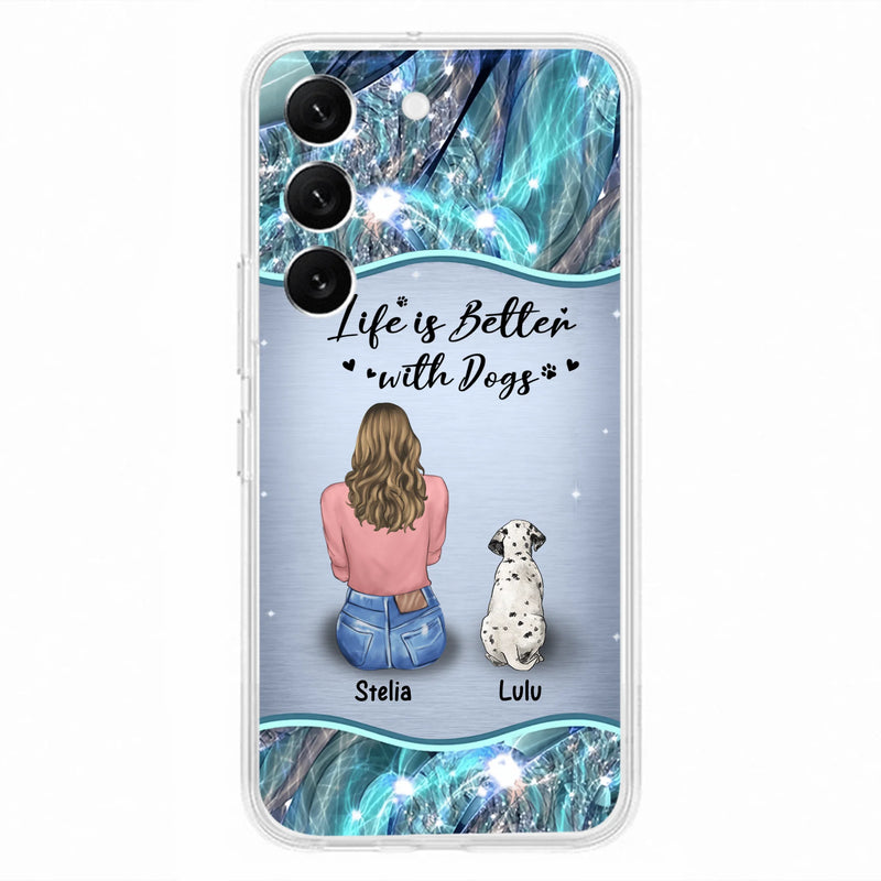 Personalized Dog Mom Phone Case - Up to 4 Dogs - Gift Idea For Dog Owners - Life Is Better With Dogs - Case For iPhone/Samsung