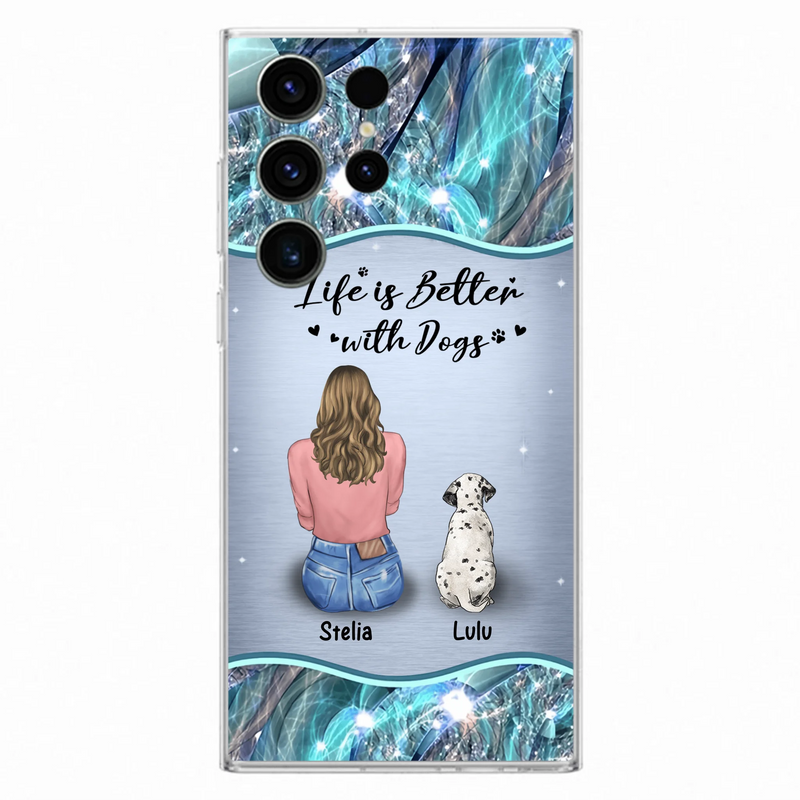 Personalized Dog Mom Phone Case - Up to 4 Dogs - Gift Idea For Dog Owners - Life Is Better With Dogs - Case For iPhone/Samsung
