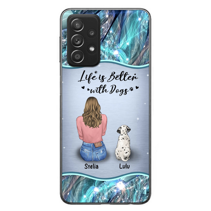 Personalized Dog Mom Phone Case - Up to 4 Dogs - Gift Idea For Dog Owners - Life Is Better With Dogs - Case For iPhone/Samsung