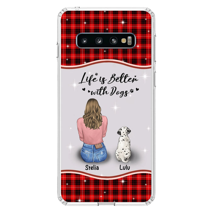 Personalized Dog Mom Phone Case - Up to 5 Dogs - Gift Idea For Dog Owners - Life Is Better With Dogs - Case For iPhone/Samsung