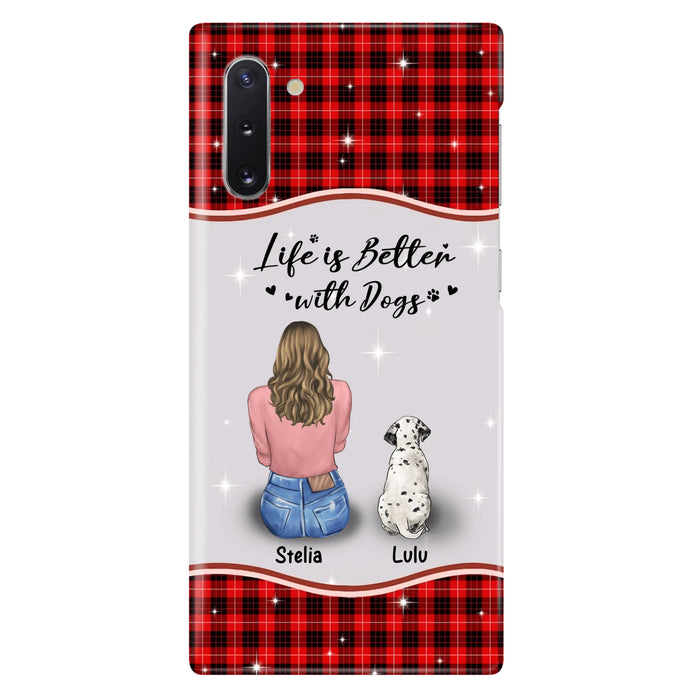Personalized Dog Mom Phone Case - Up to 5 Dogs - Gift Idea For Dog Owners - Life Is Better With Dogs - Case For iPhone/Samsung