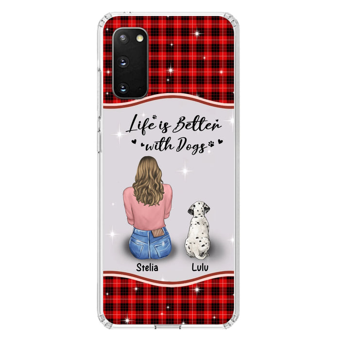 Personalized Dog Mom Phone Case - Up to 5 Dogs - Gift Idea For Dog Owners - Life Is Better With Dogs - Case For iPhone/Samsung