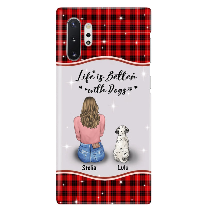 Personalized Dog Mom Phone Case - Up to 5 Dogs - Gift Idea For Dog Owners - Life Is Better With Dogs - Case For iPhone/Samsung