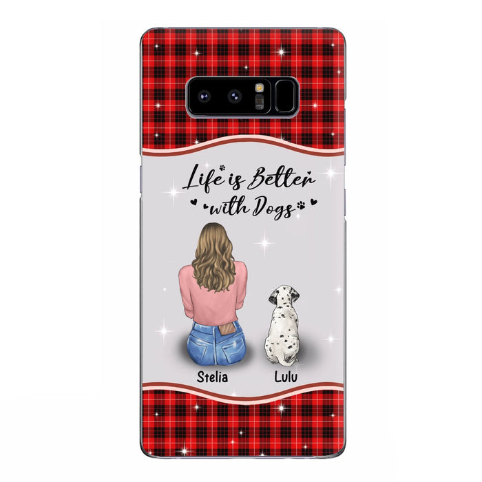 Personalized Dog Mom Phone Case - Up to 5 Dogs - Gift Idea For Dog Owners - Life Is Better With Dogs - Case For iPhone/Samsung