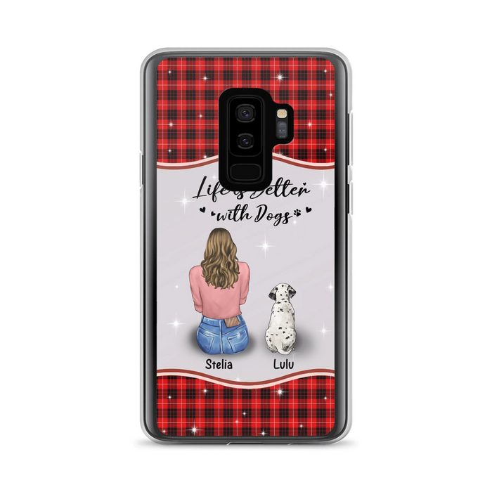 Personalized Dog Mom Phone Case - Up to 5 Dogs - Gift Idea For Dog Owners - Life Is Better With Dogs - Case For iPhone/Samsung