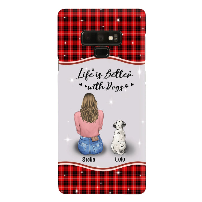 Personalized Dog Mom Phone Case - Up to 5 Dogs - Gift Idea For Dog Owners - Life Is Better With Dogs - Case For iPhone/Samsung