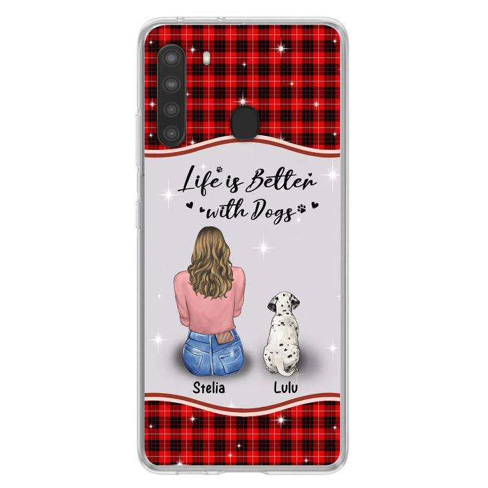 Personalized Dog Mom Phone Case - Up to 5 Dogs - Gift Idea For Dog Owners - Life Is Better With Dogs - Case For iPhone/Samsung