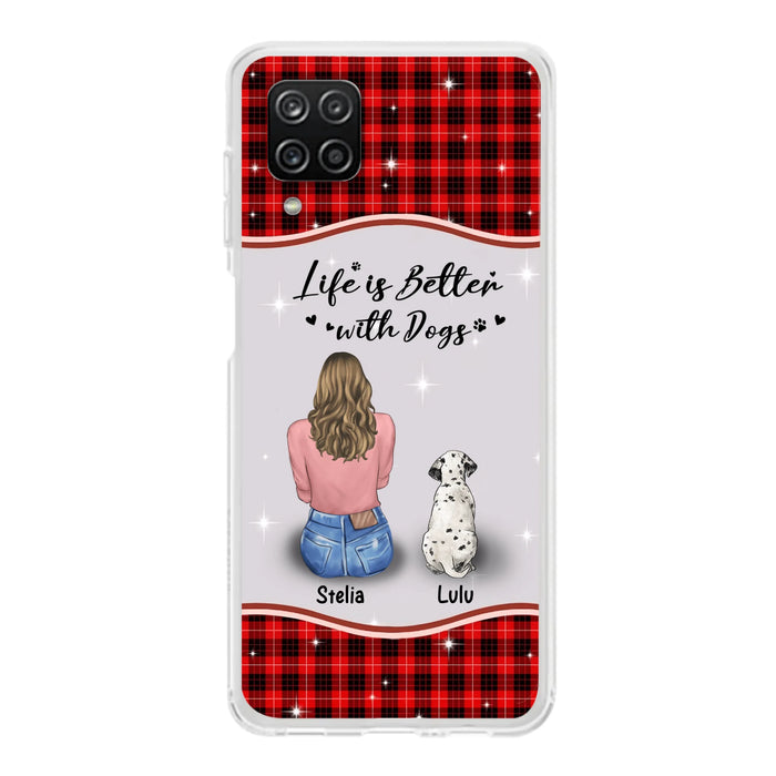Personalized Dog Mom Phone Case - Up to 5 Dogs - Gift Idea For Dog Owners - Life Is Better With Dogs - Case For iPhone/Samsung