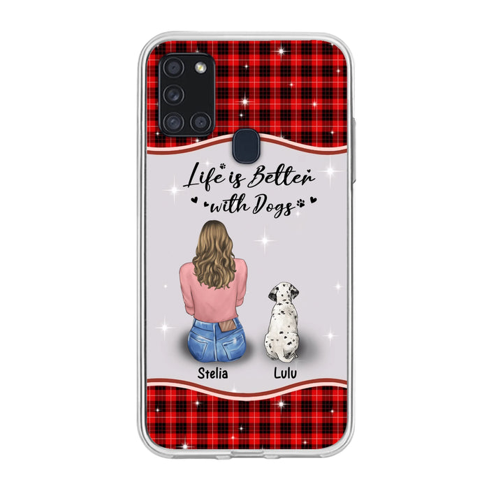 Personalized Dog Mom Phone Case - Up to 5 Dogs - Gift Idea For Dog Owners - Life Is Better With Dogs - Case For iPhone/Samsung