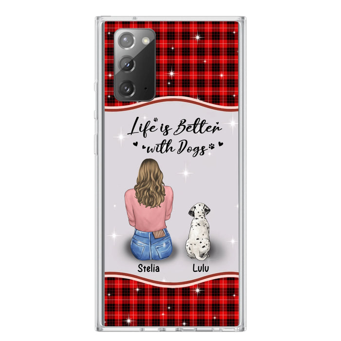 Personalized Dog Mom Phone Case - Up to 5 Dogs - Gift Idea For Dog Owners - Life Is Better With Dogs - Case For iPhone/Samsung